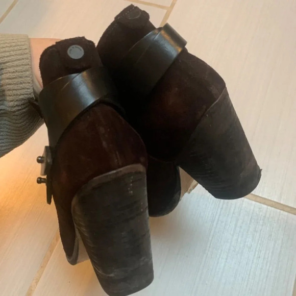 Rag and  Bone Brown Suede Harrow Ankle Booties 37 - Picture 9 of 16